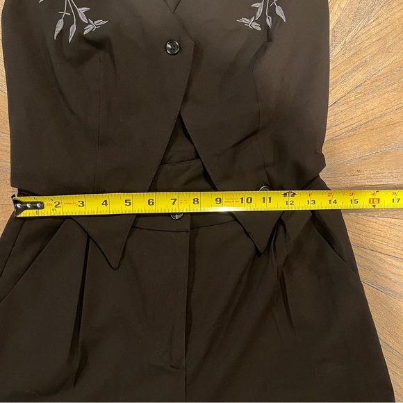NWT Disturbia Damona Tailored Waistcoat Vest and Trouser Set Black Goth Sz 4 - Picture 14 of 16